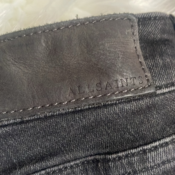 ALLSAINTS Mast Skinny Jeans in Jet Black - Picture 6 of 10